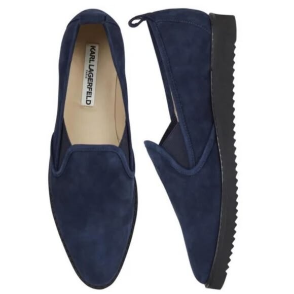 Karl Lagerfeld Men\'s Navy Clement Suede Sneaker in Navy Blue Size 7.5 main image 6